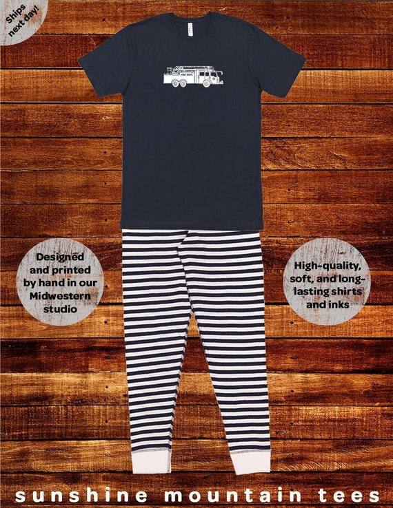 Christmas Pajamas Family Matching Pajamas Short Sleeved Fire Truck Engine Pajama PJ Men Women Boy Girl Child Teen Matching Pjs Set Etsy Canada