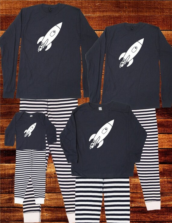Galactic Pajamas Family Matching Pajamas Rocket Space Ship Galaxy