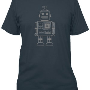 Robot Shirt Retro Robot Tshirt 5 Colors Mens Cotton T Shirt Gift Friendly Geek Shirt / Nerd Shirt / Christmas Gift for Dad image 3