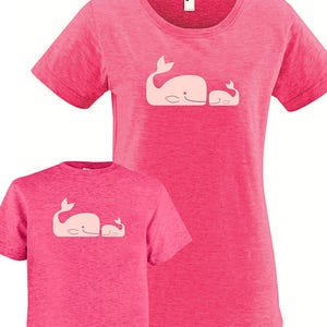 Matching Mother Daughter Shirts, Mommy and Me Whale Pair Set T shirts, gift, mom child, mom shirt, mother daughter son gift for mom girl boy image 5