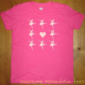 Dance Shirt - Ballerina Girls Ballet T Shirt - 7 Colors Available - Kids Tshirt Sizes 2T, 4T, 6, 8, 10, 12 - Gift Friendly