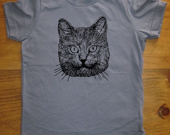 Kids Cat Shirt - Girls or Boys Shirt - Cat Tee - 8 Colors Available - Kids T shirt - Gift Friendly