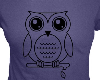 Womens Organic Shirt - Owl Shirt - Olivia the Owl T Shirt - 4 Colors Available - Organic Bamboo and Cotton Womens Shirt - Gift Friendly