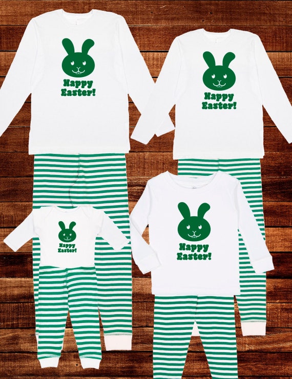 Family Matching Pajamas Happy Easter Family Pajama Set Holiday Matching PJ Men Women Boy Girl Child Kid Baby Matching Pjs Set Green Striped Etsy Canada