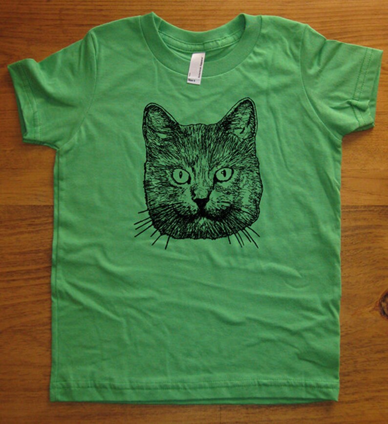 Kids Cat Shirt Girls or Boys Shirt Cat Tee 8 Colors Etsy