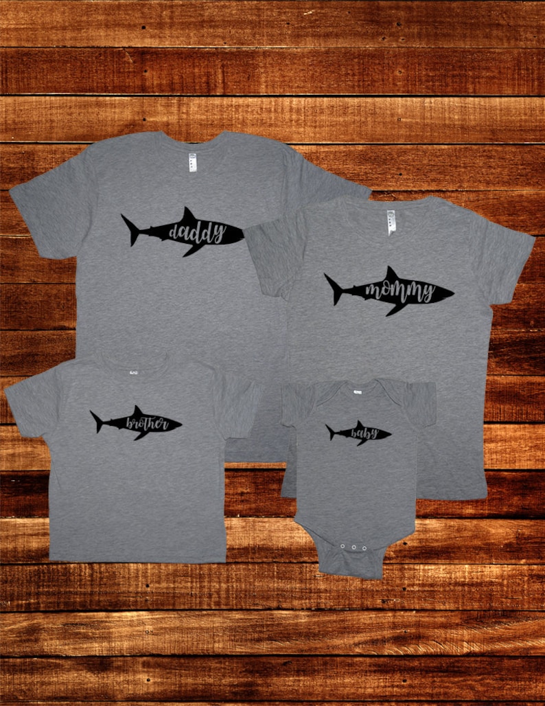Baby Shark Daddy Shark Mommy Shark Sister Brother Matching - Etsy