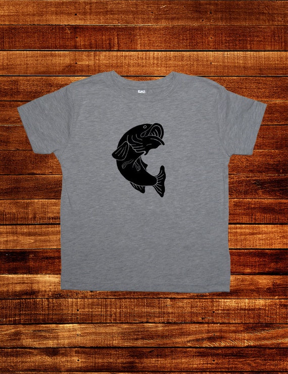 Boys Shirt / Girls Shirt Bass Fish Fishing Shirt 8 Colors