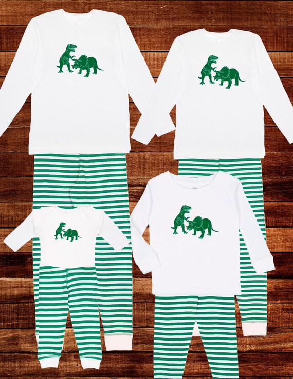 Family Matching Pajamas Dinosaur Family Pajama Fathers Day Green