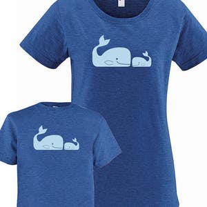 Matching Mother Daughter Shirts, Mommy and Me Whale Pair Set T shirts, gift, mom child, mom shirt, mother daughter son gift for mom girl boy image 3