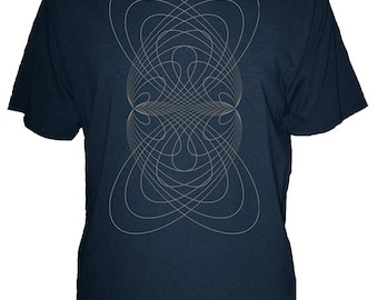 Geometric Mens Organic Shirt - Orbital Rings - Mens T Shirt - Geometric - Mens Organic TShirt - Gift Friendly - Hand Screen Printed, Bamboo