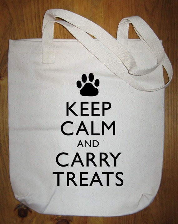 Items similar to Dog Treats Bag Keep Calm and Carry Treats Market Bag