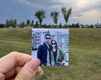 Custom Photo Magnets 2x2 Inch Square – Personalized Fridge Magnets with Your Picture, Glossy Magnetic Photo Prints