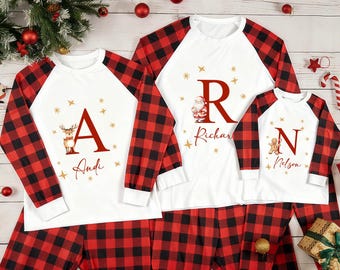 Personalized Family Christmas Pjs, Matching Family Pjs, Christmas Matching Sweater, Couple Pajamas, Xmas Eve Outfits, Christmas Family Gifts