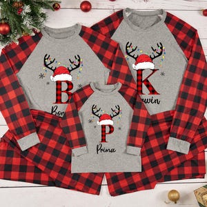 Matching Family Pajamas For Christmas, Personalized  Holiday Family Pajamas, Plaid Family Shirt, Xmas Family Gifts, Holiday Xmas Eve Outfits