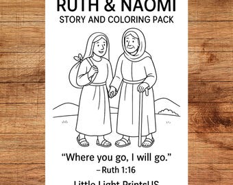 Ruth and Naomi Story & Coloring Pack: Christian Printable (Digital Download)