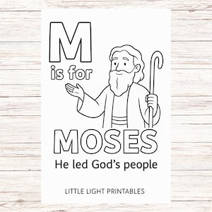 Letter M is for Moses Coloring Page - Printable Alphabet Activity for Kids