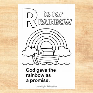 Letter R is for Rainbow Coloring Page - Printable Alphabet Activity for Kids