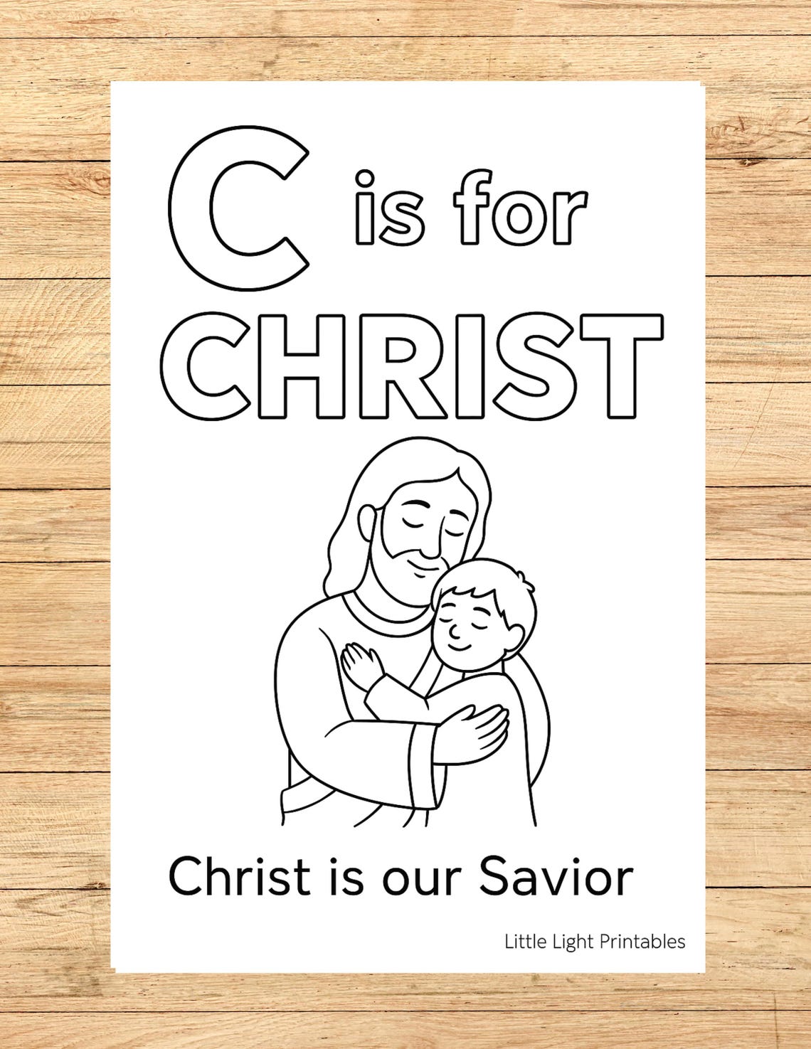 C is for Christ Coloring Page- Christian Alphabet Printable - Etsy
