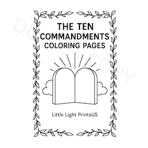 The Ten Commandments Coloring Pages for Kids/ Christin Bible Learning Activity/Religious Educational Printable Sheets