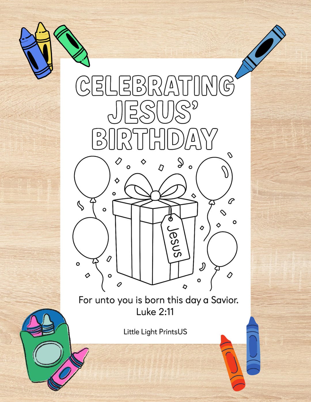 イエスの誕生日ぬり絵パック／子供向けキリスト教クリスマス印刷物 - Etsy 日本, image size:1080x1398