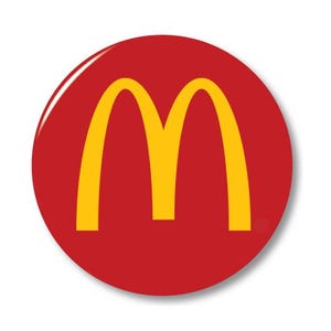 RONALD MCDONALD Golden Arches Red Halloween-kostuum prop 3" knop