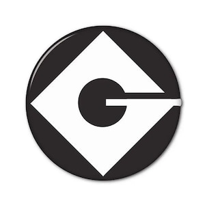 MINION  Black and White Chest &quot;G&quot; from Despicable Me 3&quot; Safety Pinback Button HALLOWEEN Costume Prop