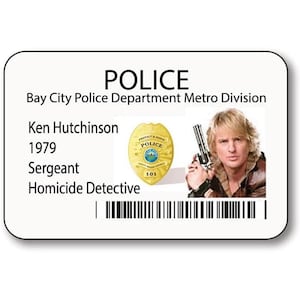 STARSKY & HUTCH New KEN Hutchinson Name Badge pin or magnet fastener Halloween Costume Prop
