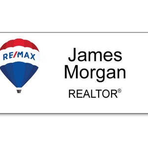 REMAX Realty RECTANGLE personalized Name Badge Tag with a magnet Fastener