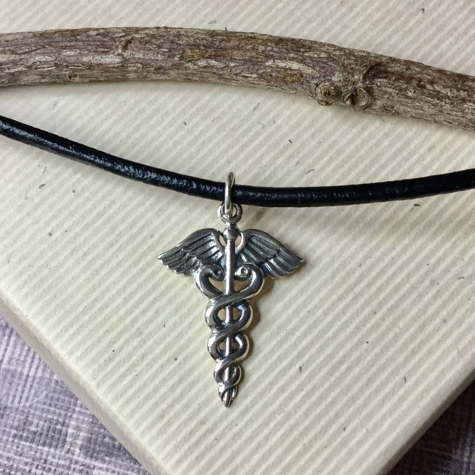 Medical Symbol Necklace Snake and Staff Nursing Medical Etsy