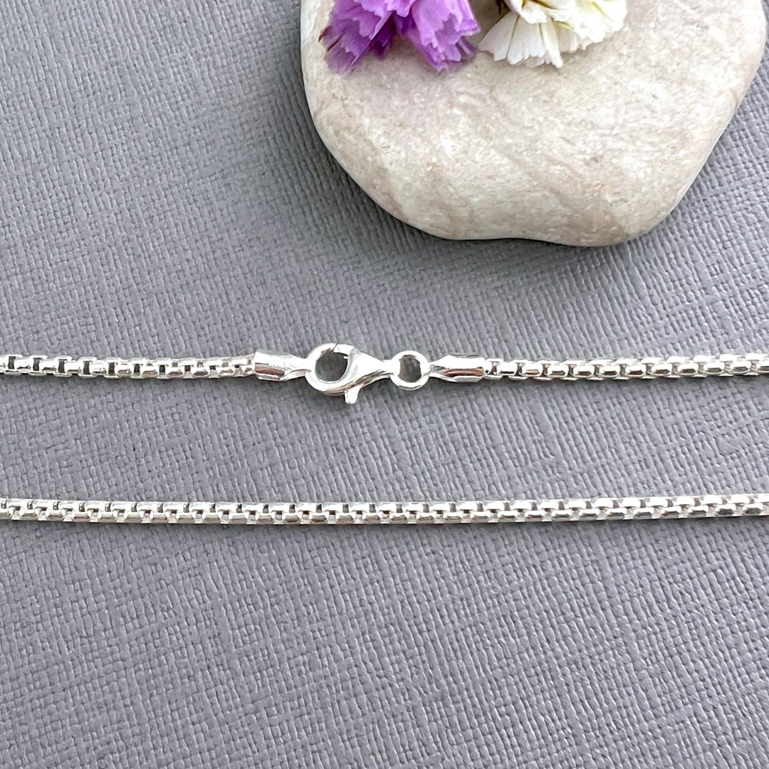 Sterling Silver Round Box Chain Heavyweight 2.6mm 18 or 20 Inch ...