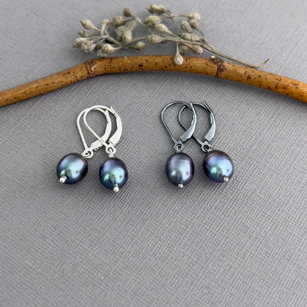 Stylish Black Pearl Earrings main image 1