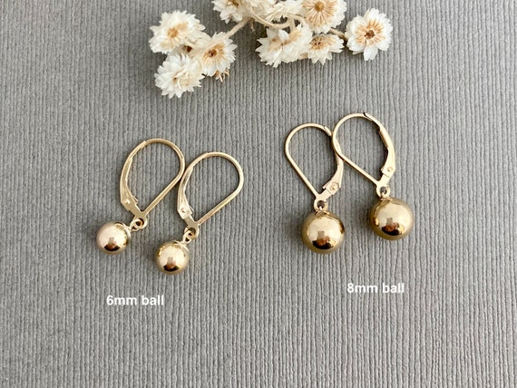 Gold ball 2024 earrings 6mm