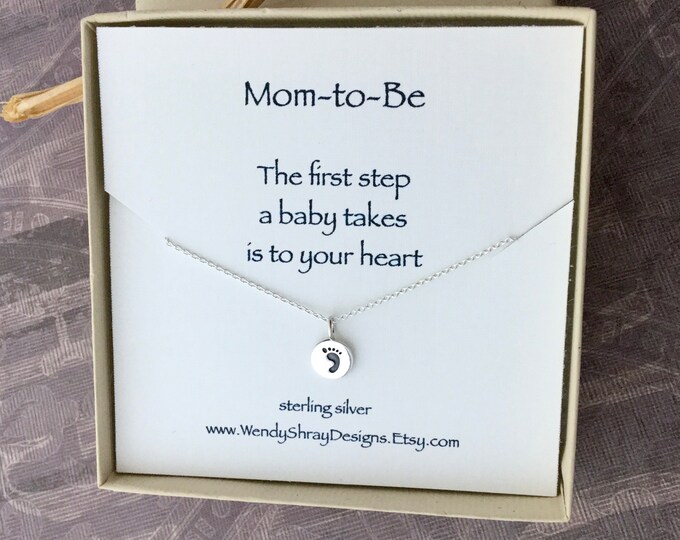 New Mom Jewelry, Mom to Be Necklace, Tiny Sterling Silver Small Circle