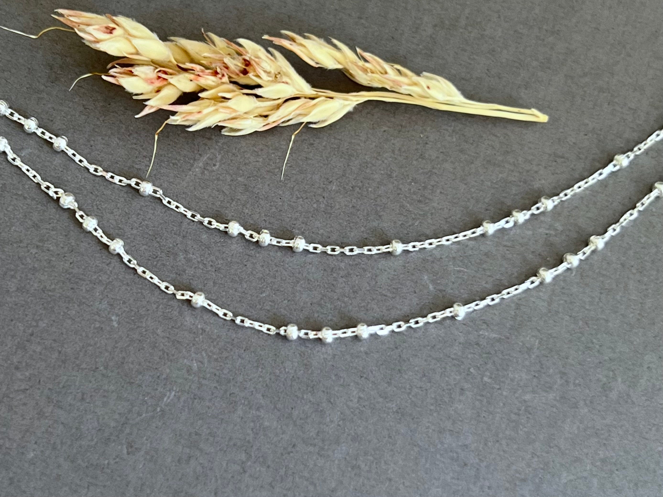 Sterling Silver 3 Bead Satellite Chain Necklace for Pendant 16 18 20 24 ...