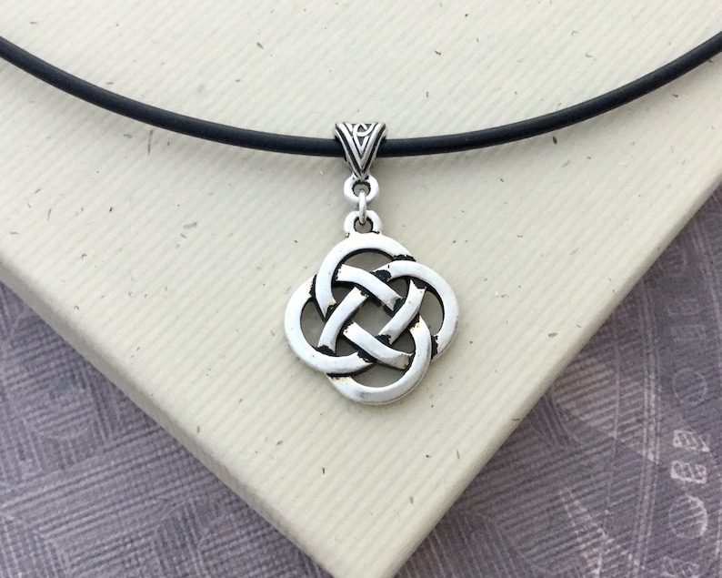 Irish Celtic Knot Necklace Leather Cord Unisex Mens Jewelry - Etsy