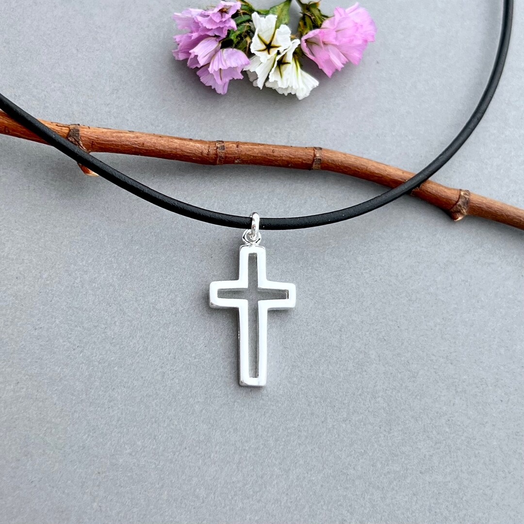 Cross Necklace, Leather Necklace for men / Personalized Leather Choker –  All-For-Men