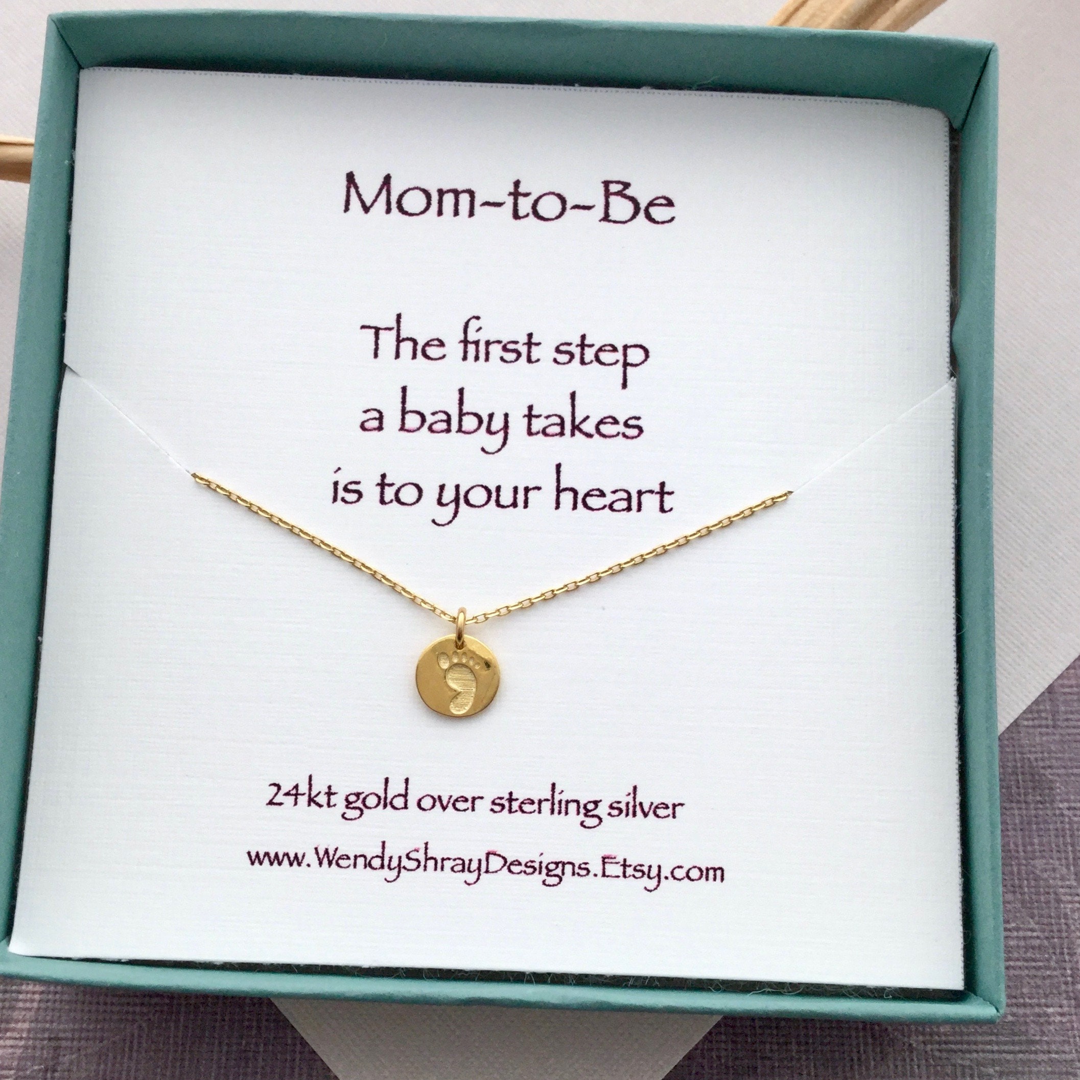 Mom to Be Gift New Mom Gold Vermeil Baby Footprint Baby Etsy