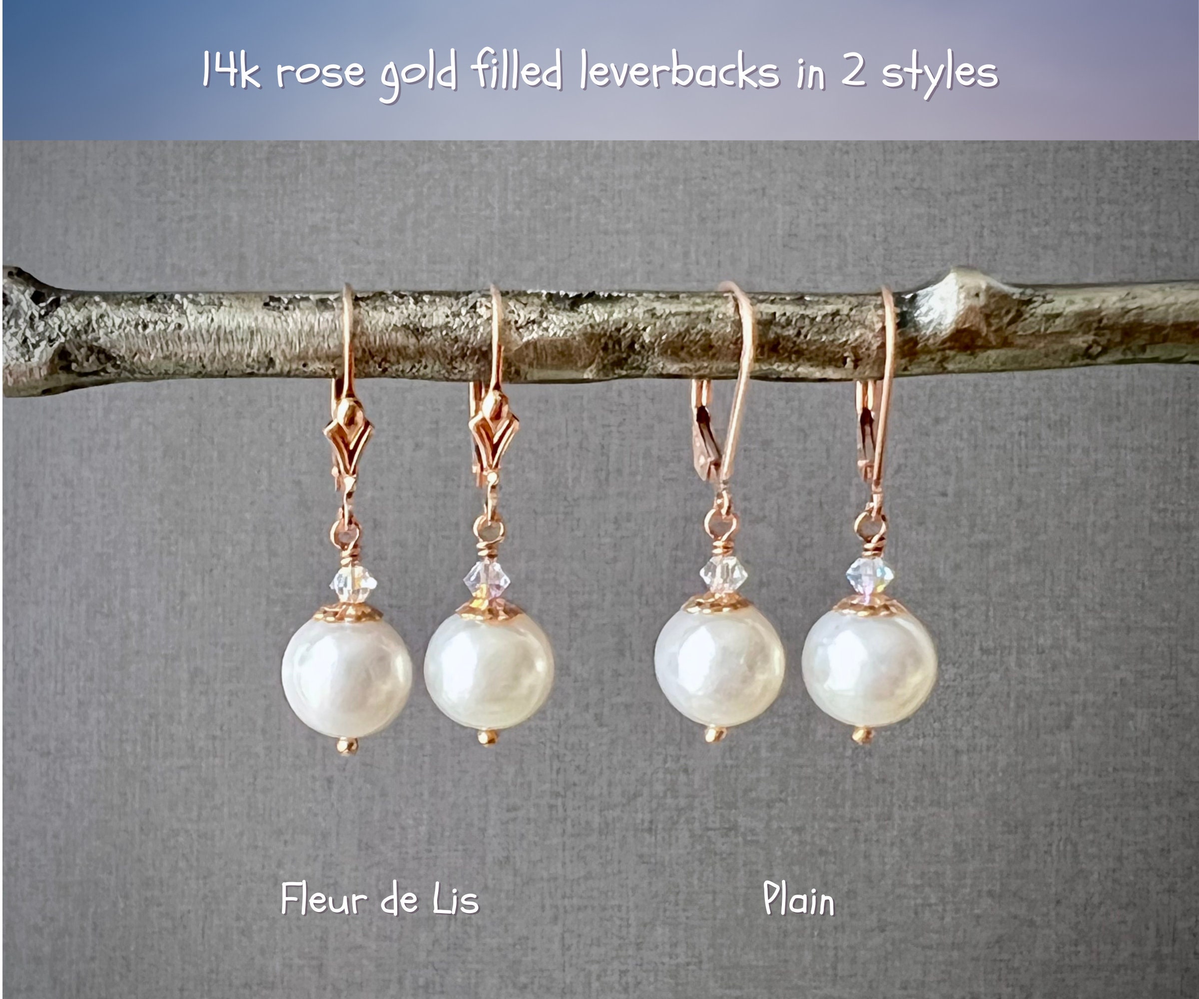 White 9mm Cultured Freshwater Pearl with Fleur-di-lis Lever Back Earrings Sterling Silver White 9mm Cultured Freshwater Pearl with Fleur-di-lis Lever Back Earrings Sterling Silver