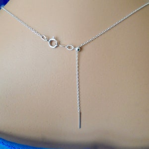 Silver chain for pendant, small diameter threader end for small loop pendant, thin adjustable sterling silver cable chain 18 or 22 inches immagine 2