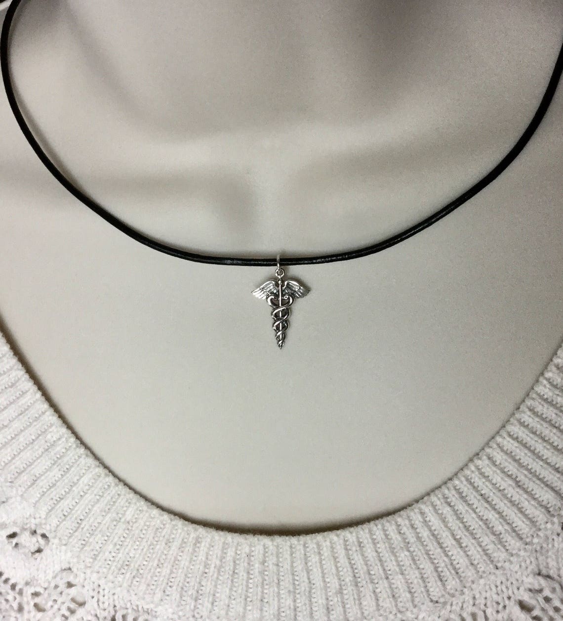 Medical Symbol Necklace Snake and Staff Nursing Medical Etsy