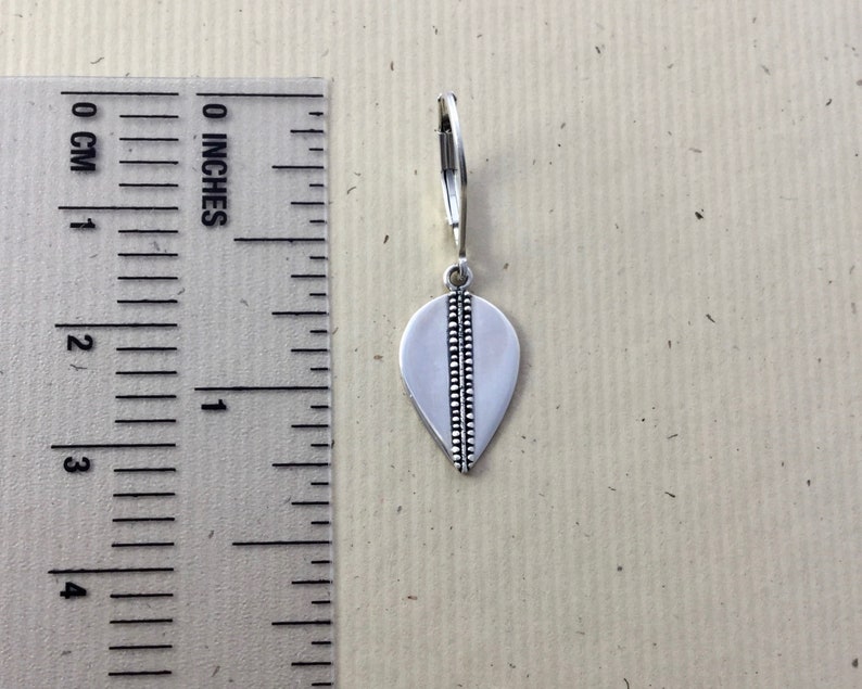 silver petals E345 sterling silver leverback earrings Dagger spike earrings tribal edgy jewelry