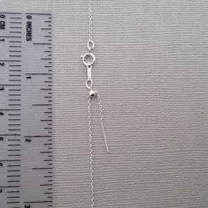 Silver chain for pendant, small diameter threader end for small loop pendant, thin adjustable sterling silver cable chain 18 or 22 inches image 6