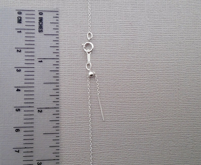 Silver chain for pendant, small diameter threader end for small loop pendant, thin adjustable sterling silver cable chain 18 or 22 inches image 6