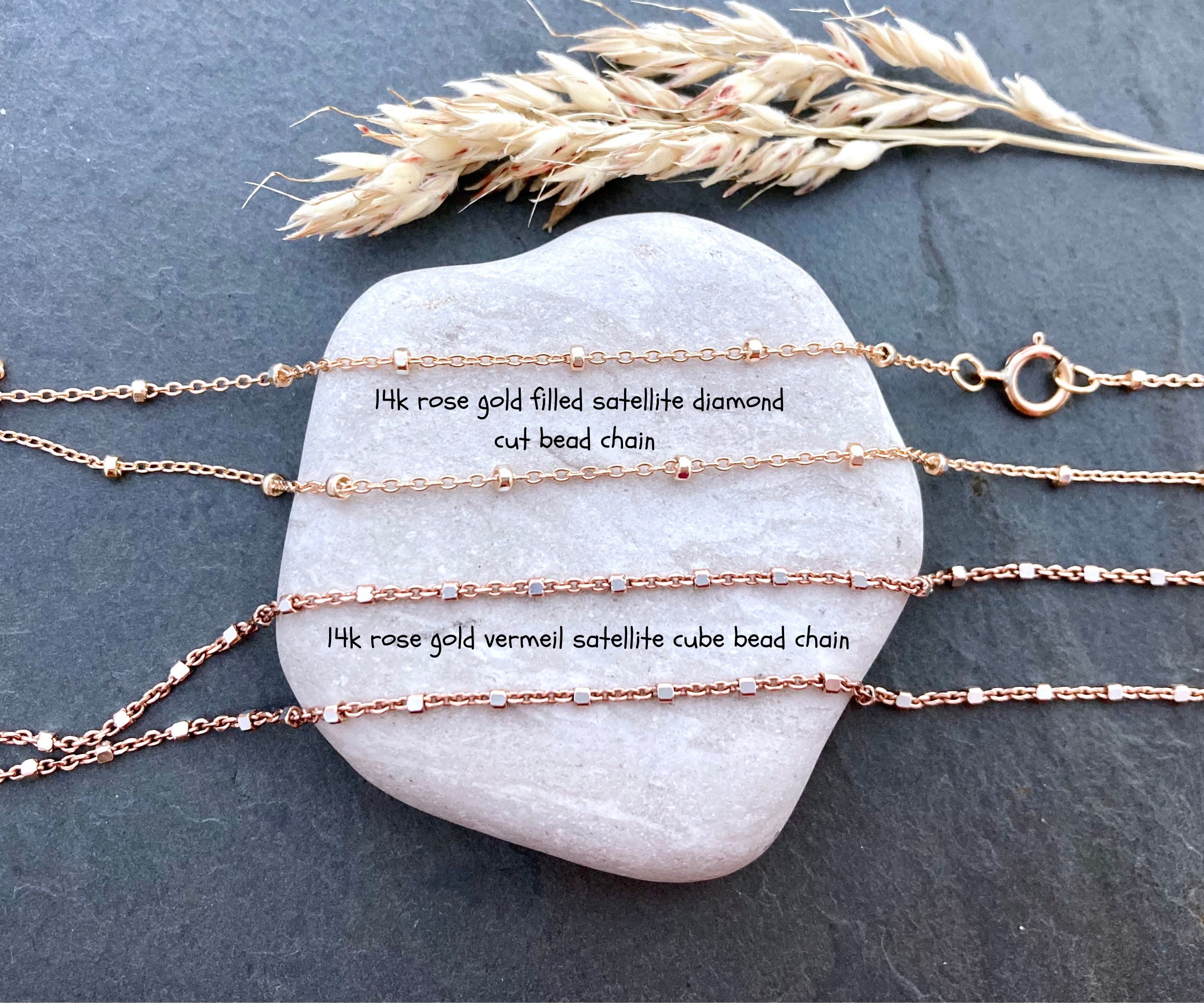 Rose gold cheap satellite chain