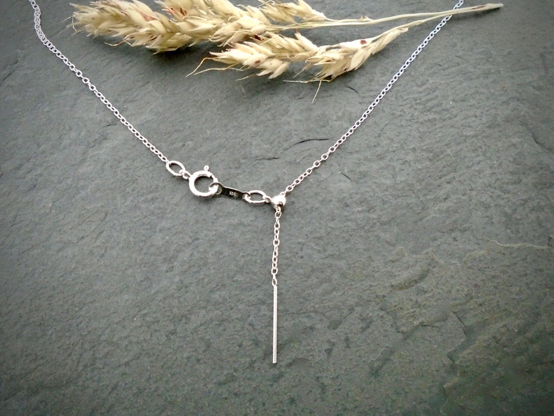 Silver chain for pendant, small diameter threader end for small loop pendant, thin adjustable sterling silver cable chain 18 or 22 inches imagem 4