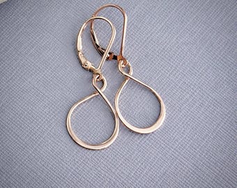 Infinity earrings rose gold vermeil jewelry minimalist earrings modern simple jewelry gift for her, Mother's day gift, mom gift E442