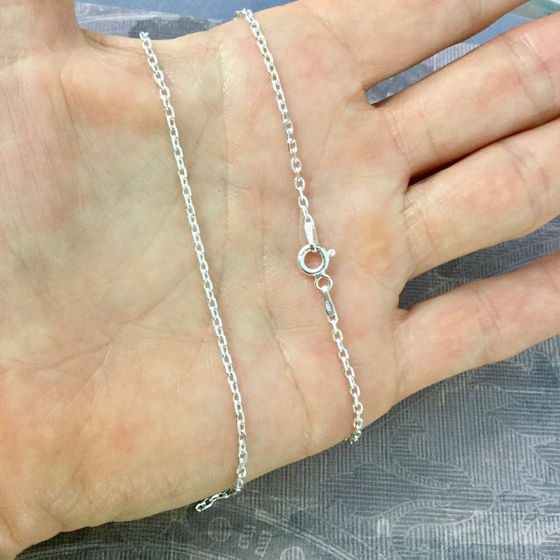 18 Silver chain for pendant 16 or 24 inches heavyweight 1.8mm diamond cut sterling silver cable 20 silver layering jewelry SS-DC-chain
