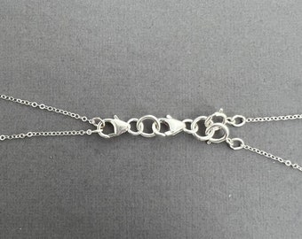 Sterling silver lobster clasp chain organizer DYI for layered necklaces layering trigger connector chain separator extender SS-LBT-2