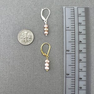 Pink Pearl Earring Dainty Design Elegant Style Minimalist Jewelry Wedding Bridal Collection Feminine Gift Birthday Idea Bridesmaid E735G-3 image 7