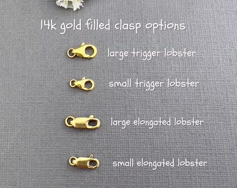 Reserved listing - lobster clasp upgrade Add-on, 14k gold filled necklace from Wendy Shray Designs ONLY, large trigger or elongated lobster